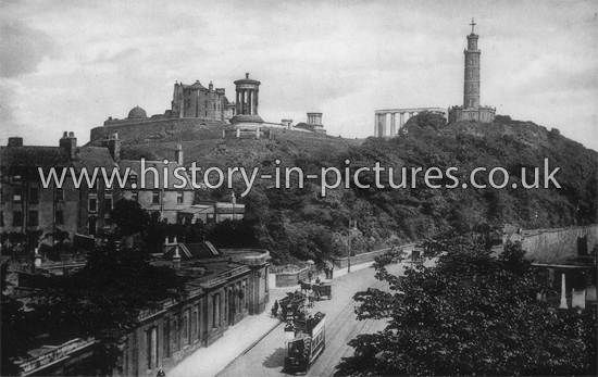 The Castle and Calton Hill, Edinburgh, Midlothian. c.1908